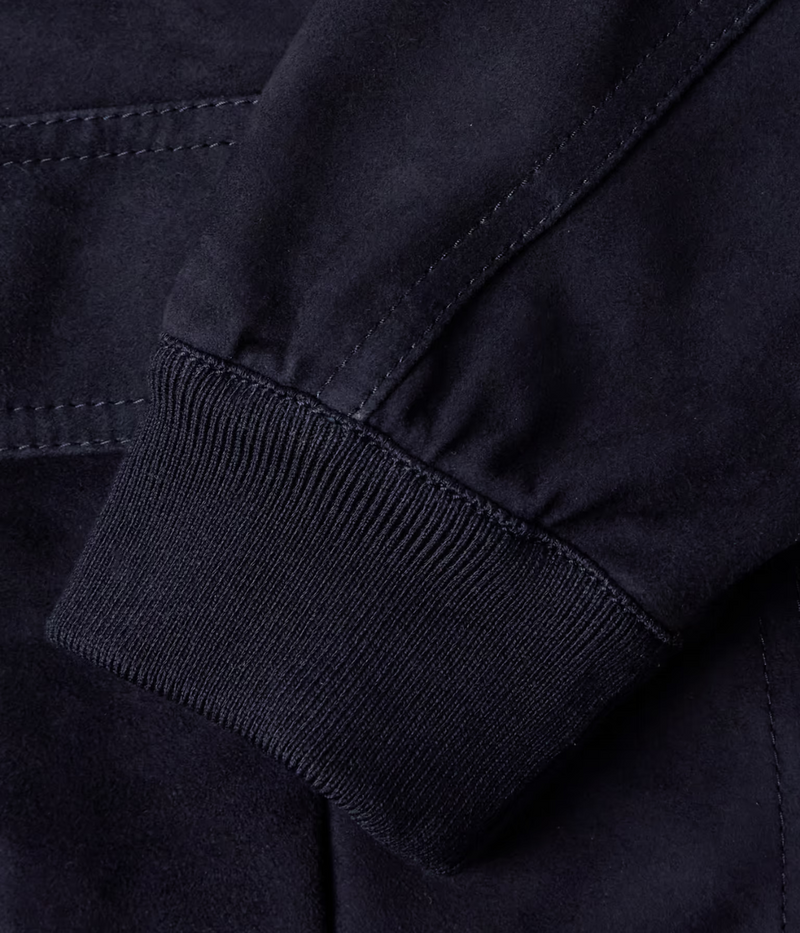 Iconic Valstarino Suede Jacket in Dark Blue