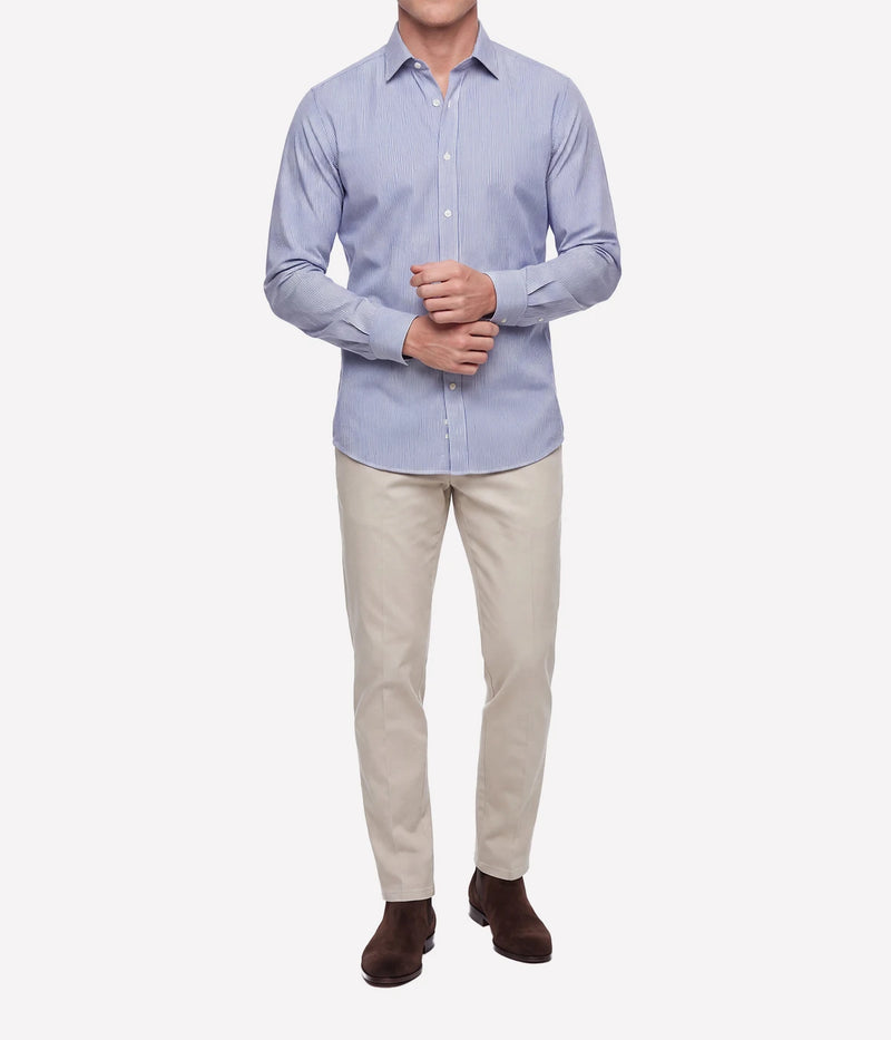Slim Fit Shirt In Dark Blue Stripe