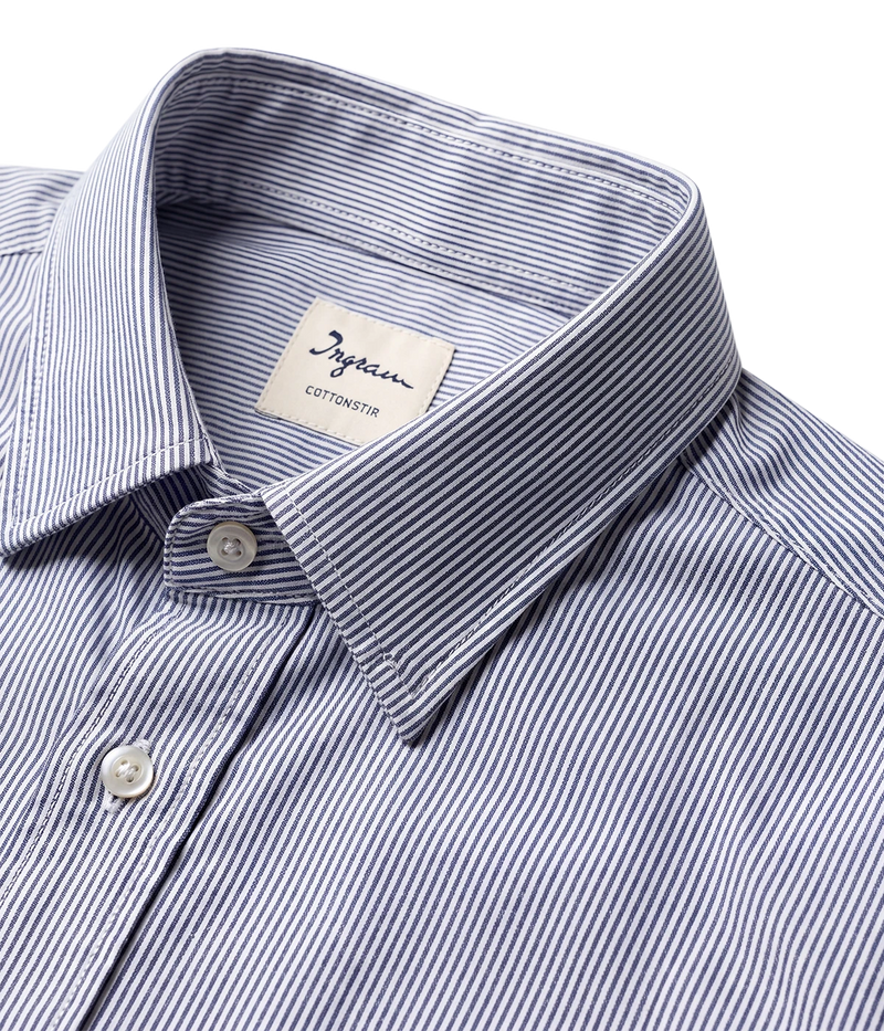 Slim Fit Shirt In Dark Blue Stripe