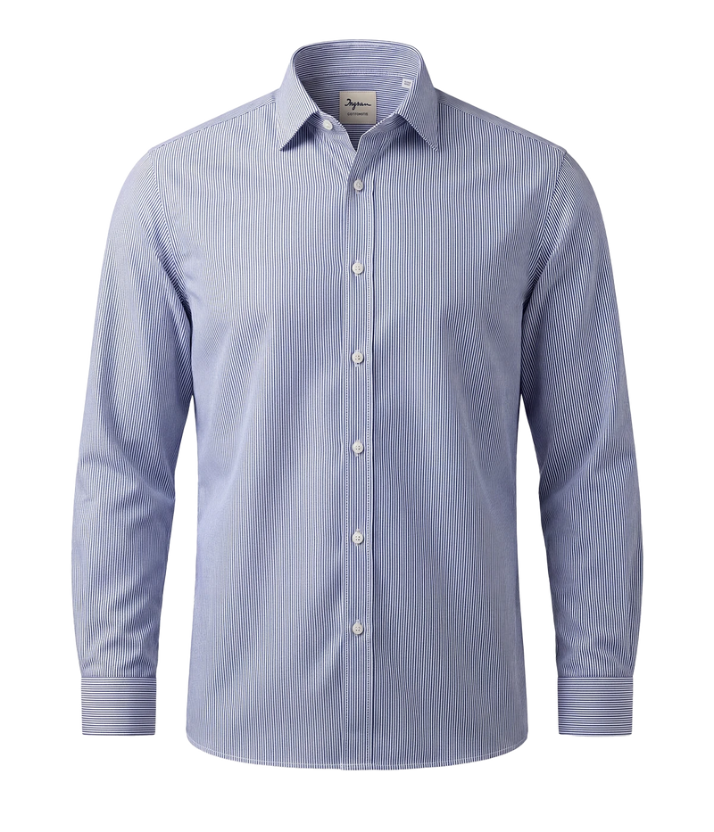 Slim Fit Shirt In Dark Blue Stripe