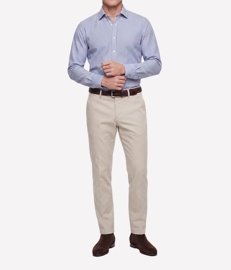 Slim Fit Shirt In Dark Blue Stripe