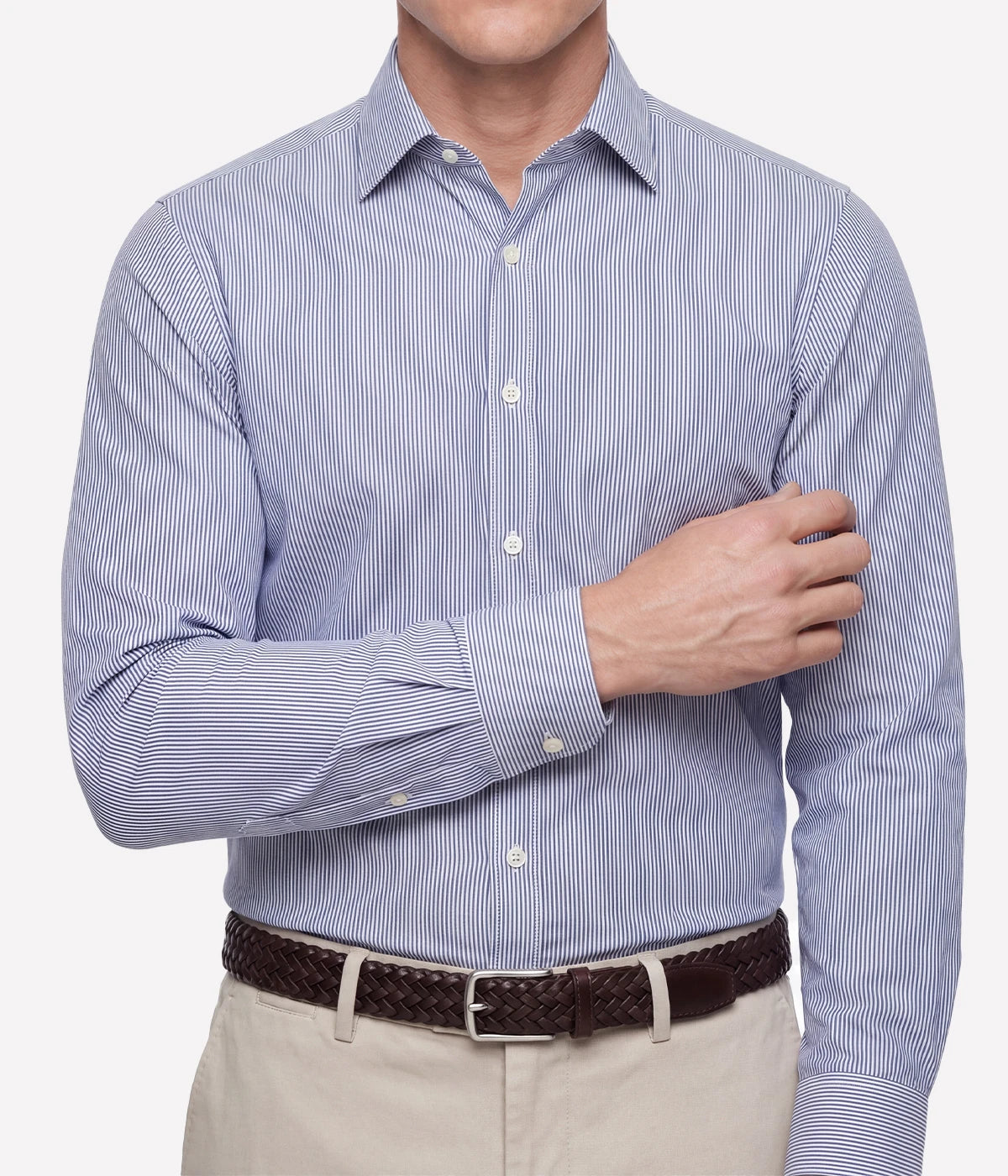 Slim Fit Shirt In Dark Blue Stripe
