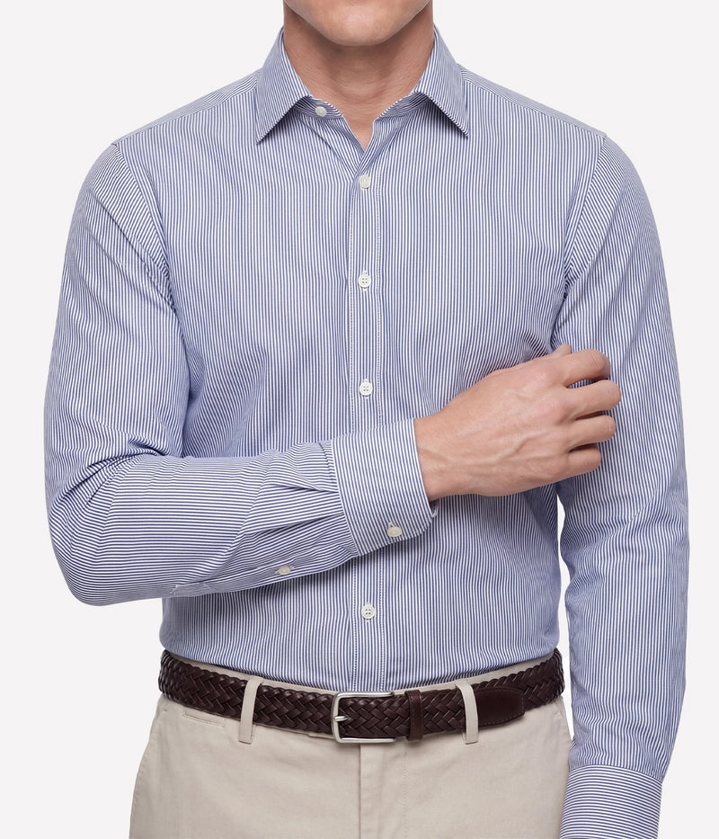 Slim Fit Shirt In Dark Blue Stripe