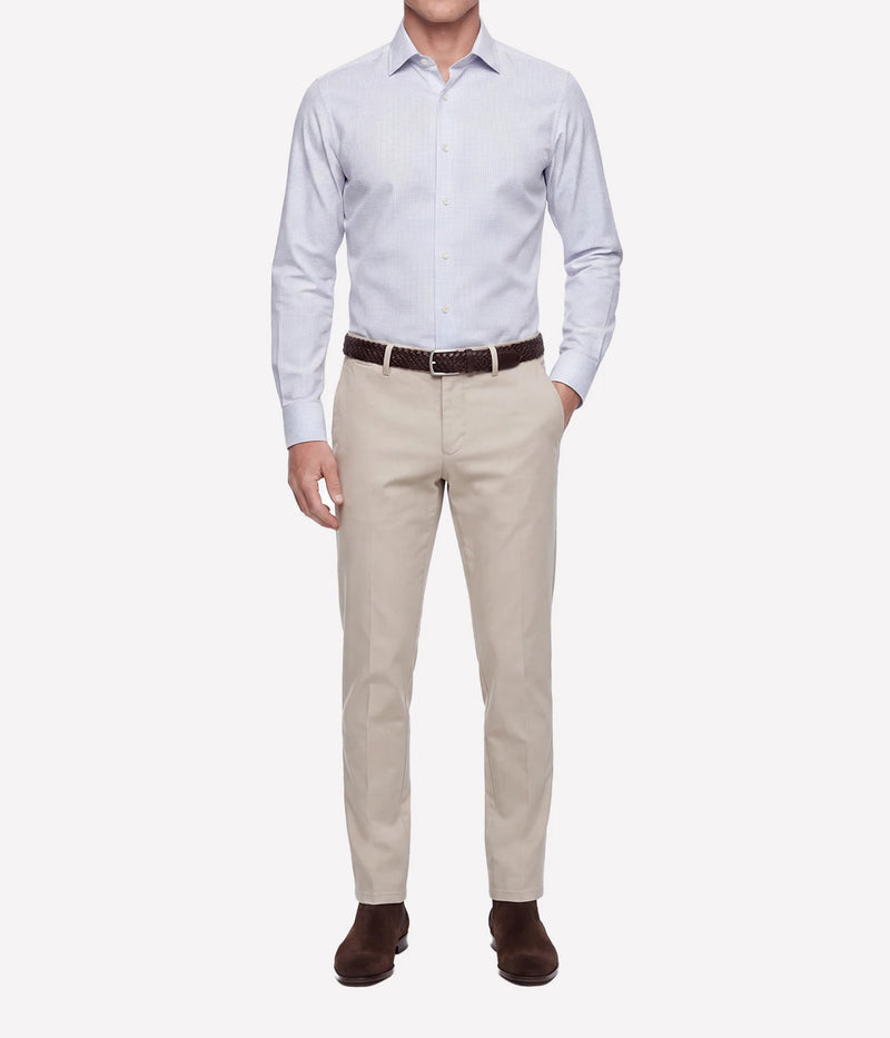 Slim Fit Shirt In Woven Blue White