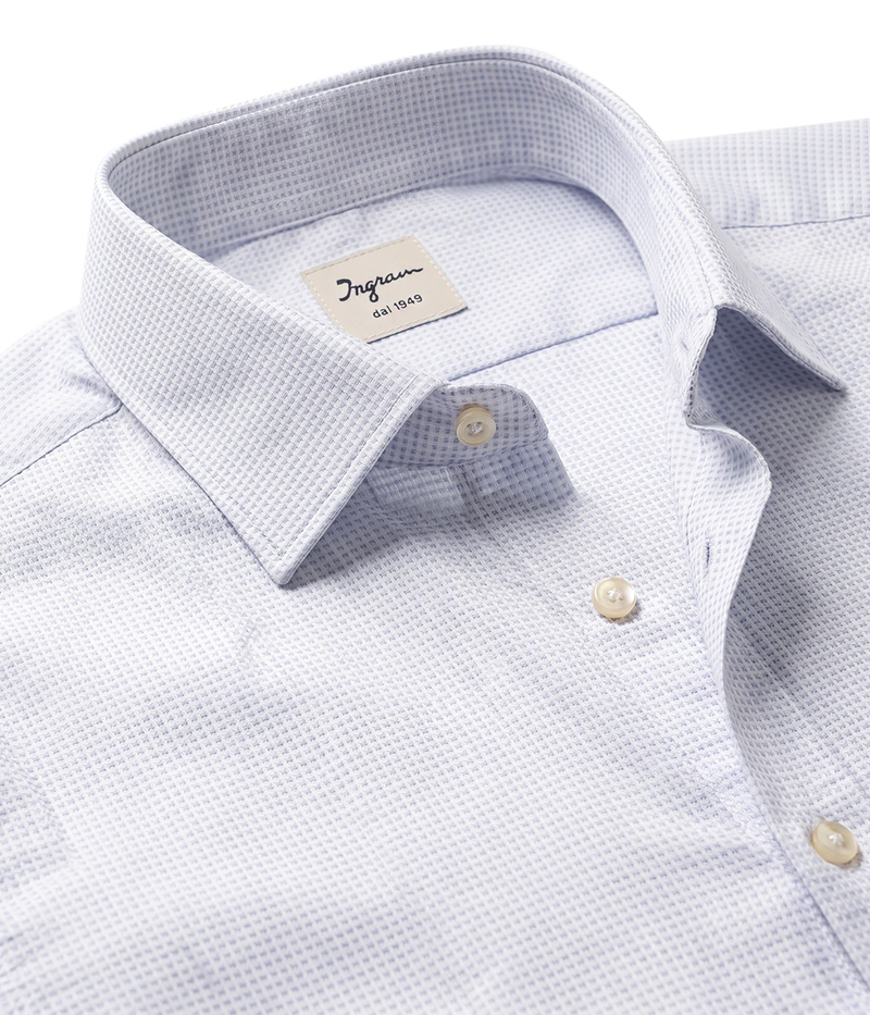 Slim Fit Shirt In Woven Blue White