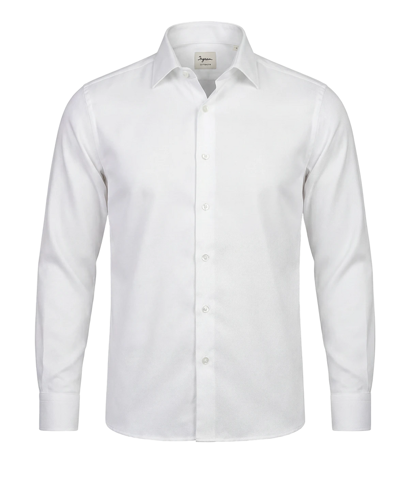 Slim Fit Shirt in White Textured