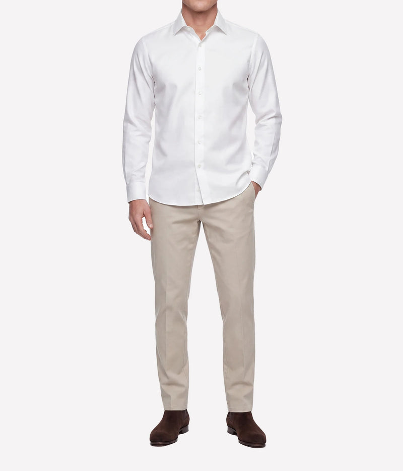 Slim Fit Shirt in White Textured