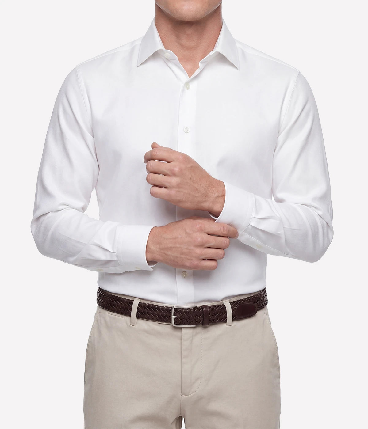 Slim Fit Shirt in White Textured