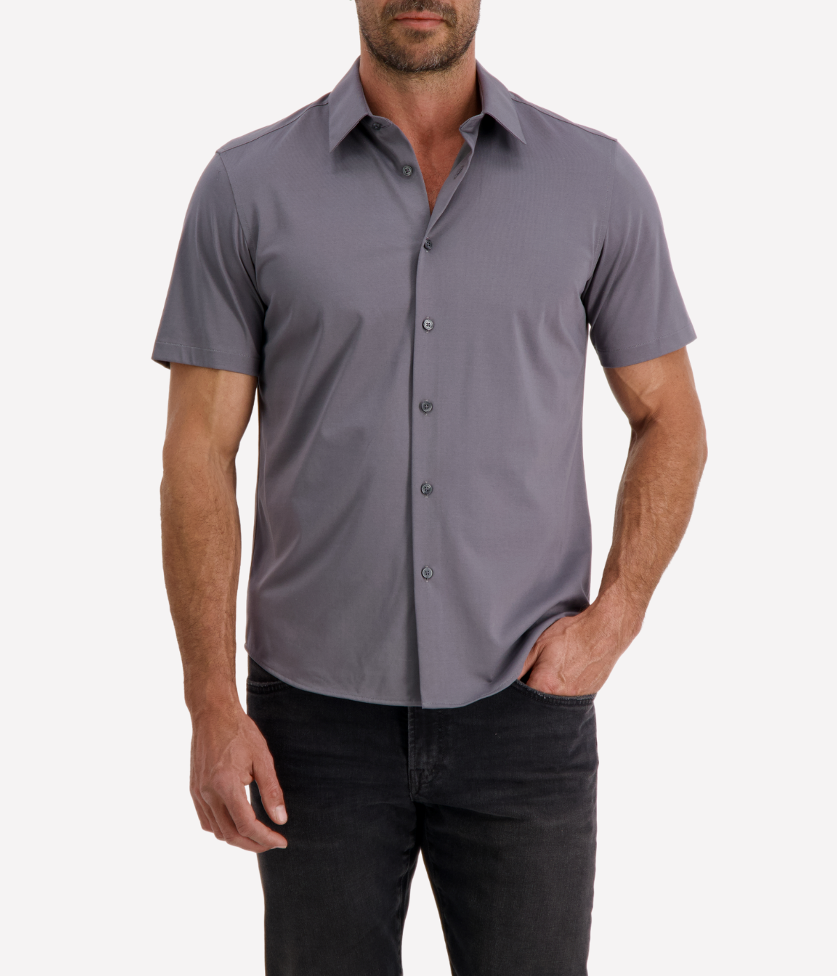 Irving Short Sleeve Shirt in Carbon