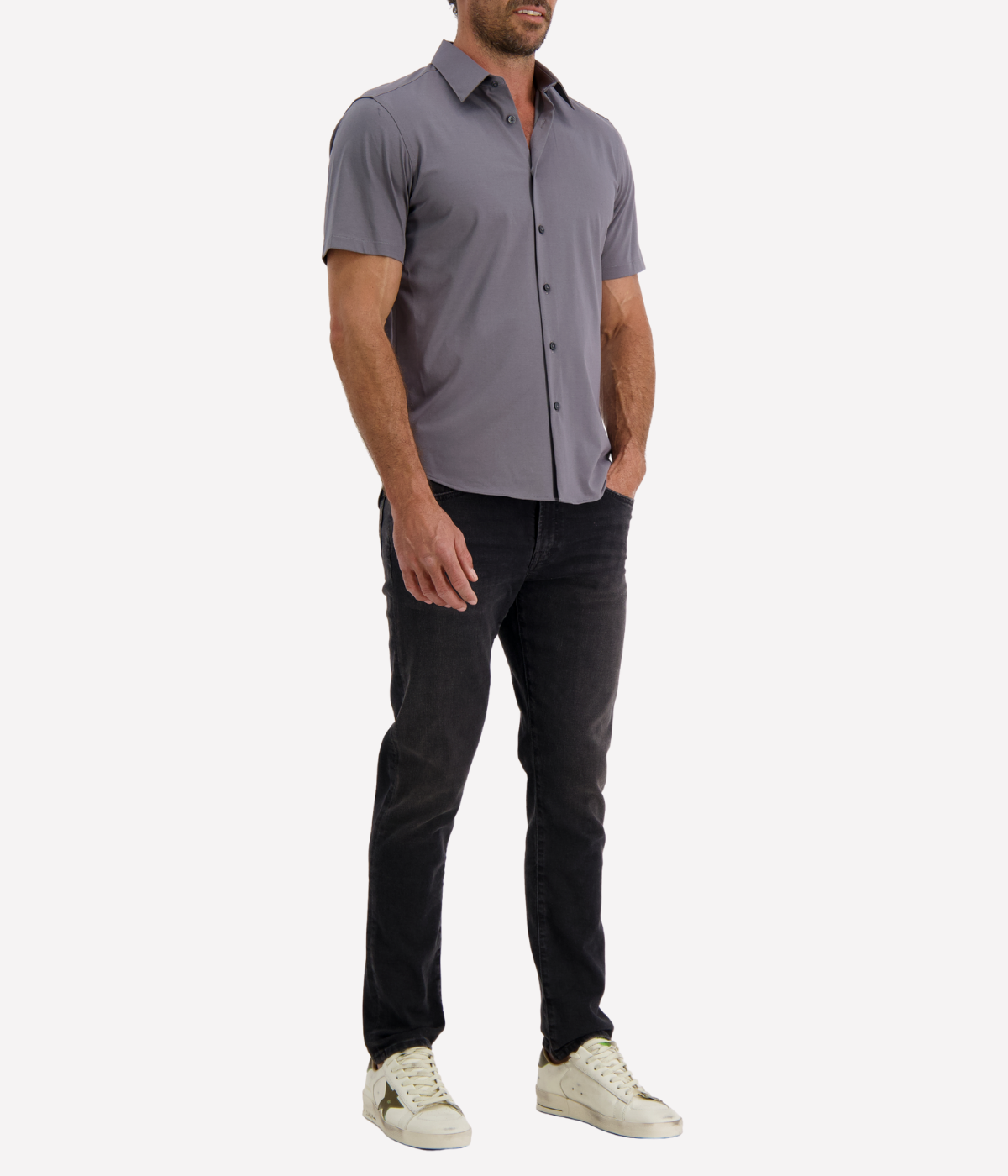 Irving Short Sleeve Shirt in Carbon