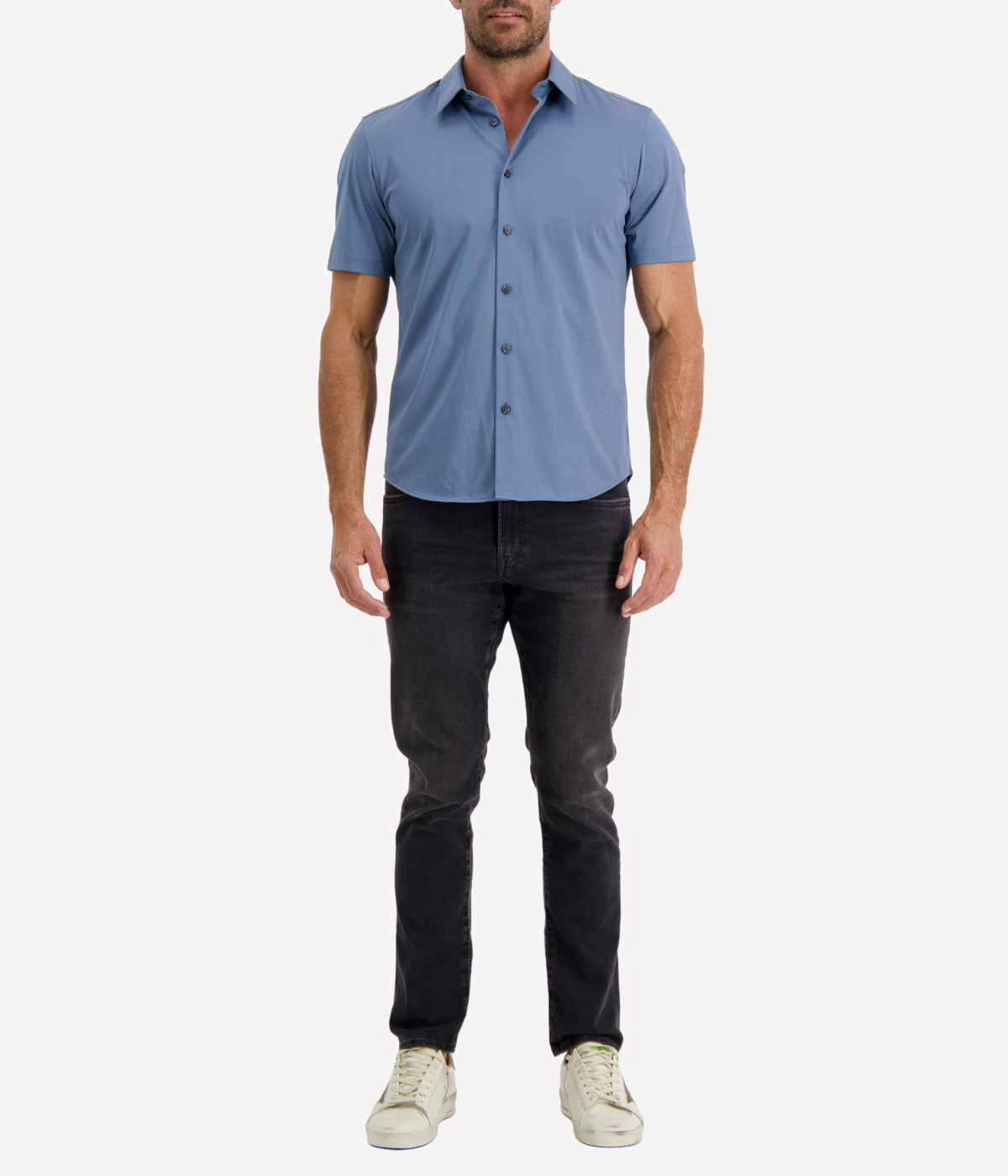 *FINAL SALE* Irving Short Sleeve Shirt in Dark Rainstorm