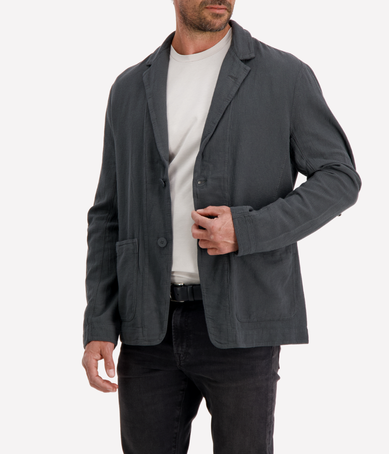 Soft Textured Jacket in Charcoal