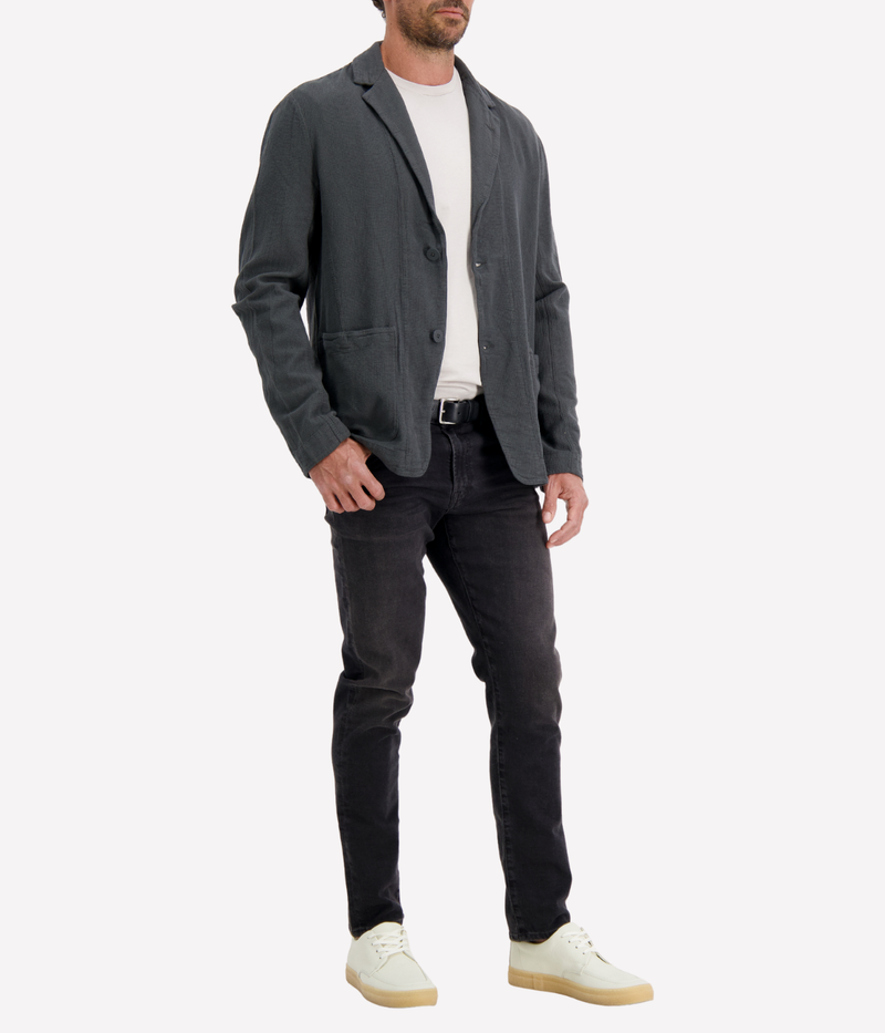 Soft Textured Jacket in Charcoal