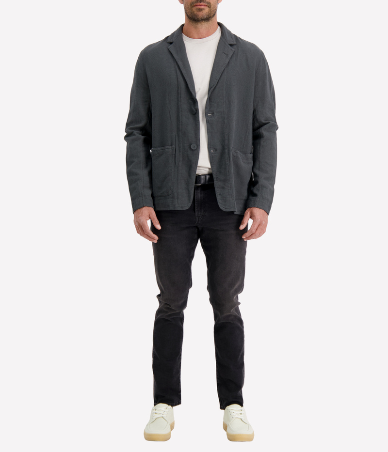 Soft Textured Jacket in Charcoal