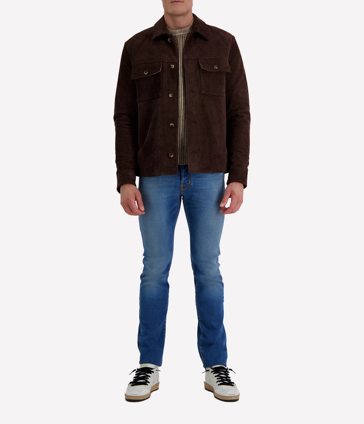 Light Jacket Leather Pelle Raw in Dark Chocolate