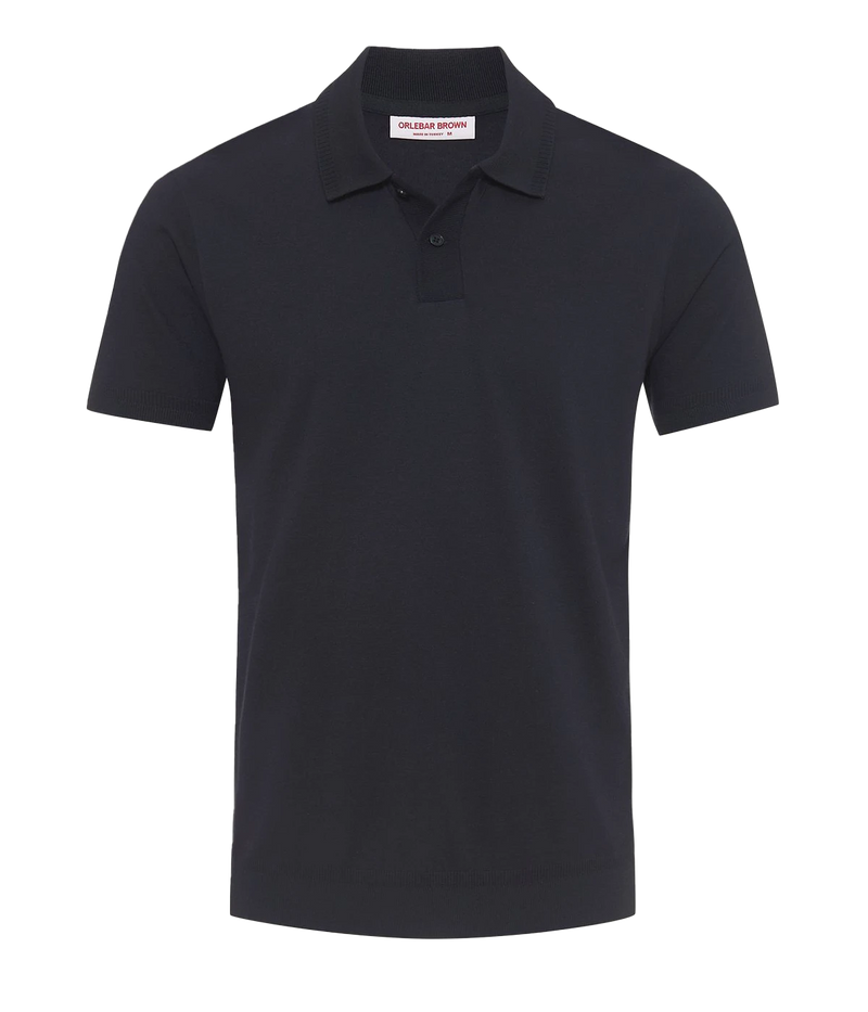 Jarret Knitted Rib Polo in Night Iris