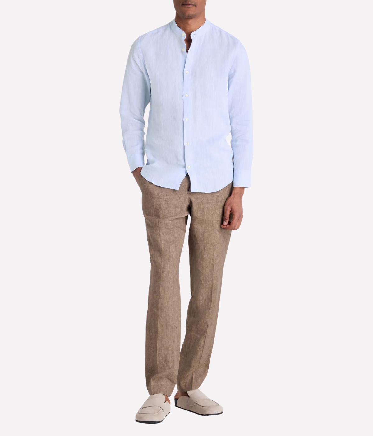 *FINAL SALE* Jorge Linen Shirt in Baby Blue