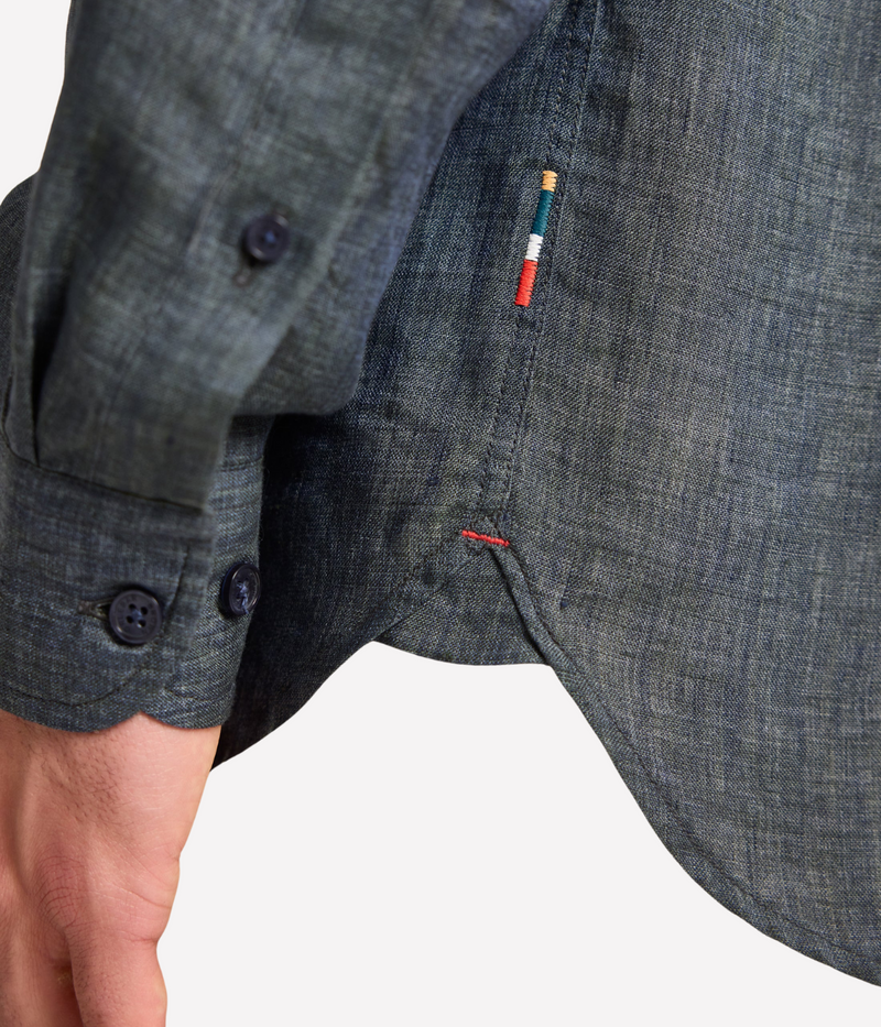 Justin Lino Stitch Shirt in Saltwater Blue