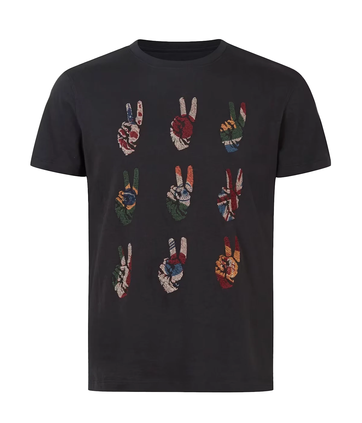 Multi Peace Hand Tee in Black