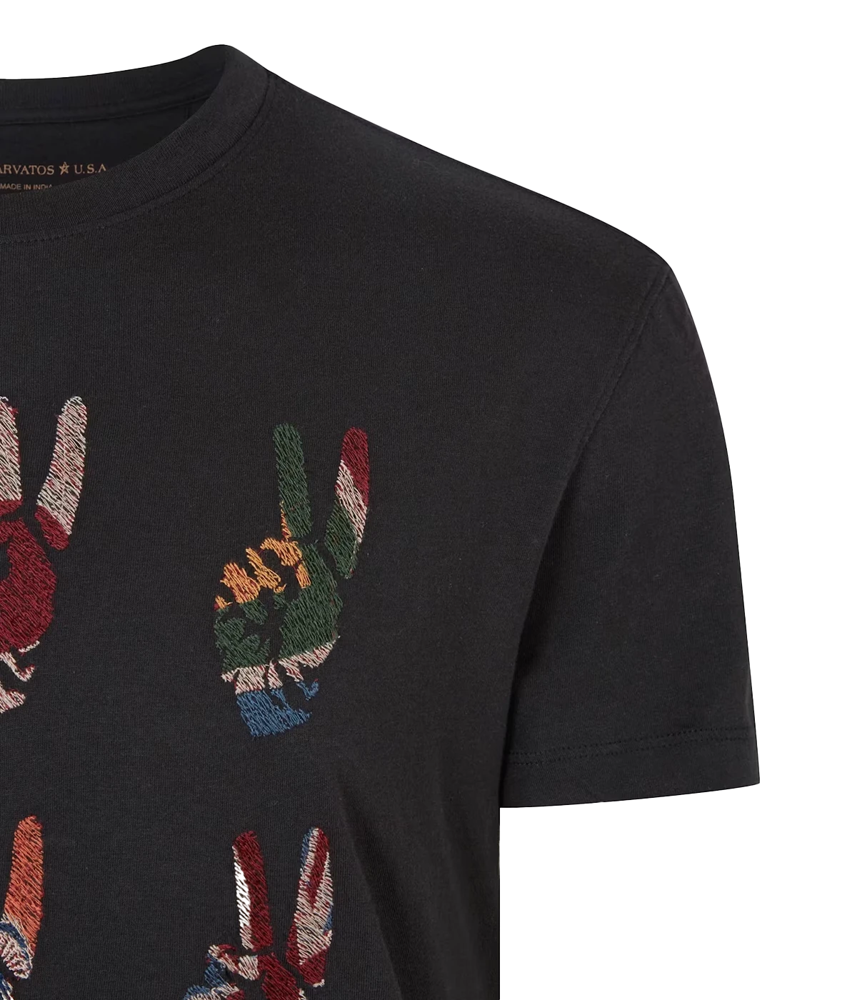 Multi Peace Hand Tee in Black