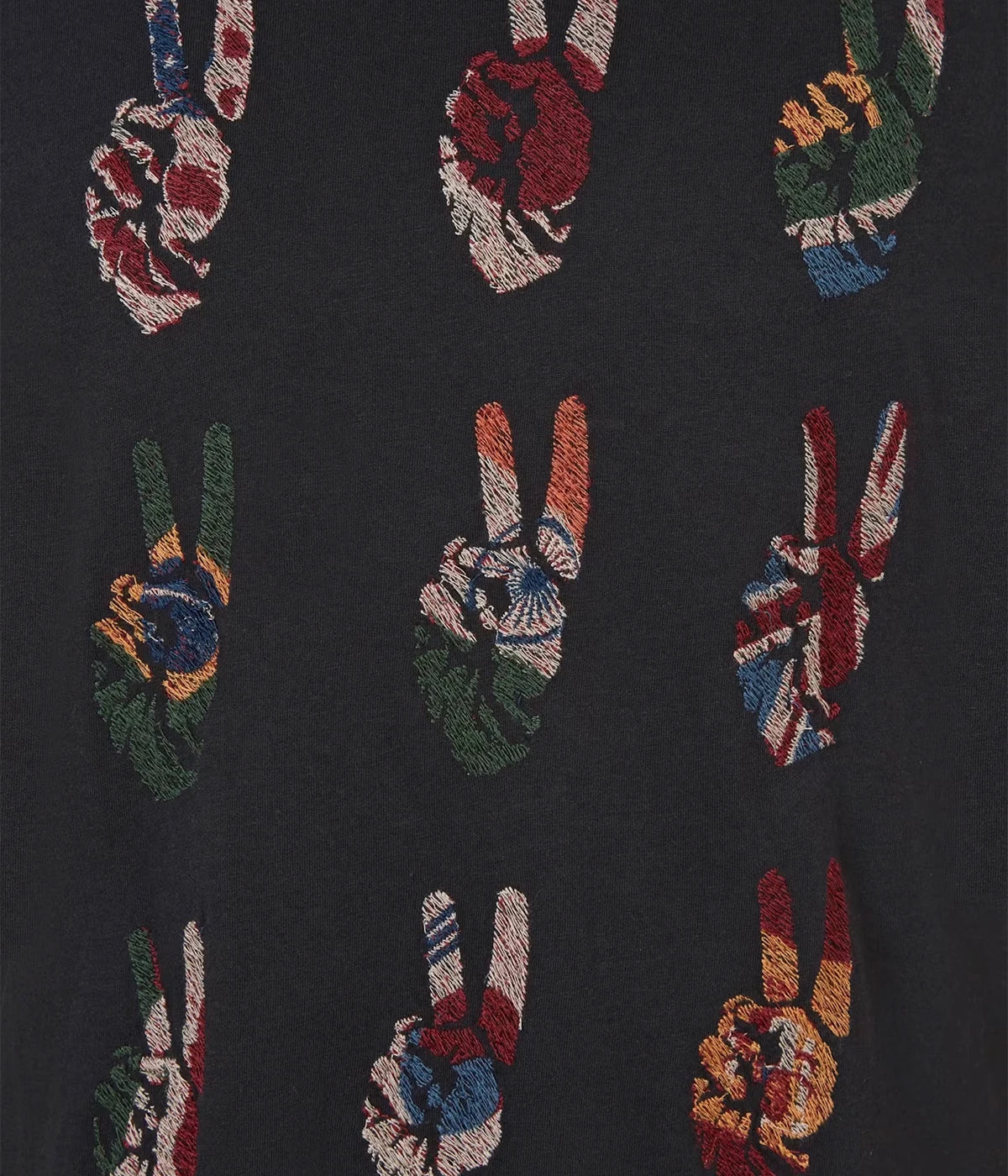 Multi Peace Hand Tee in Black