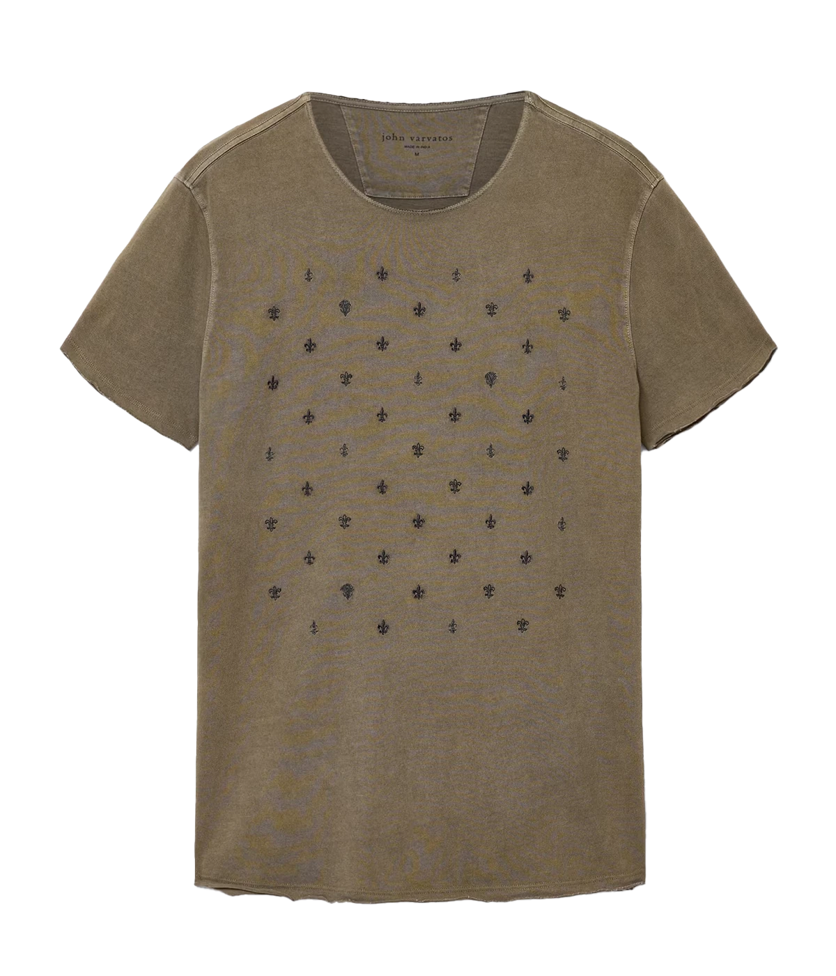 Ss Raw Edge Tee Fleur De Lis In Eucalyptus