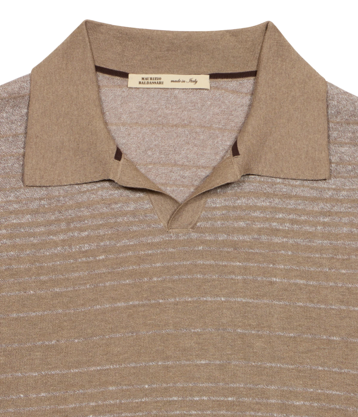 Stripe Knitted Polo In 00205