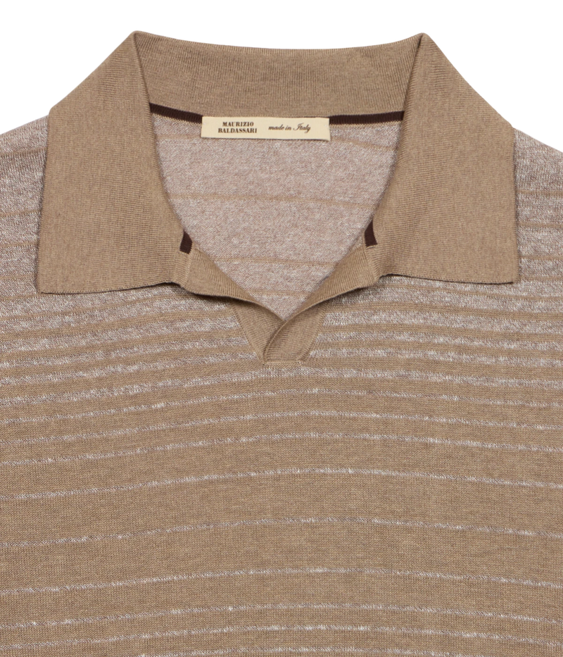 Stripe Knitted Polo In 00205