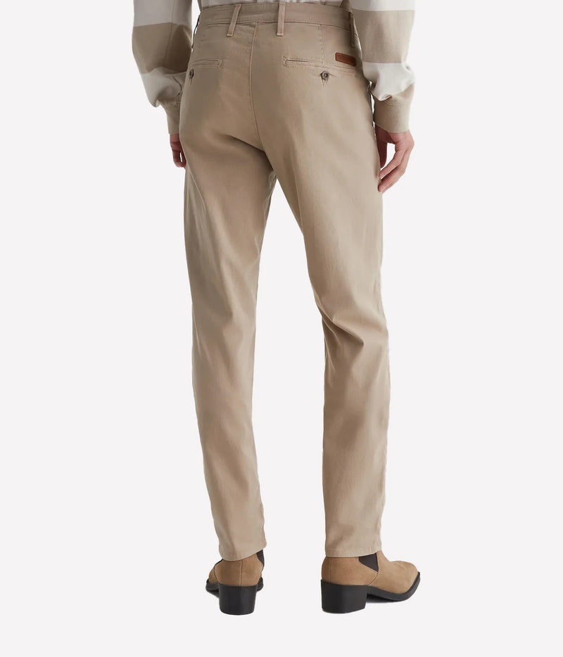 AG Kullen Trouser Light Truffle On Model Back View Slim Fit Stretch Trouser