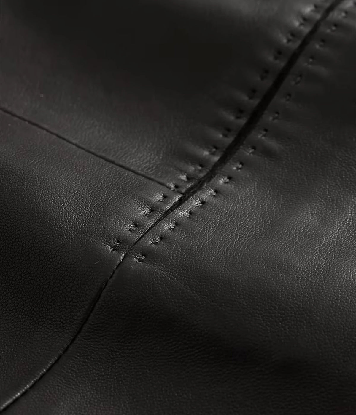 Close-up of John Varvatos Arundel Jacket in Black showing the lapel and stitching detail