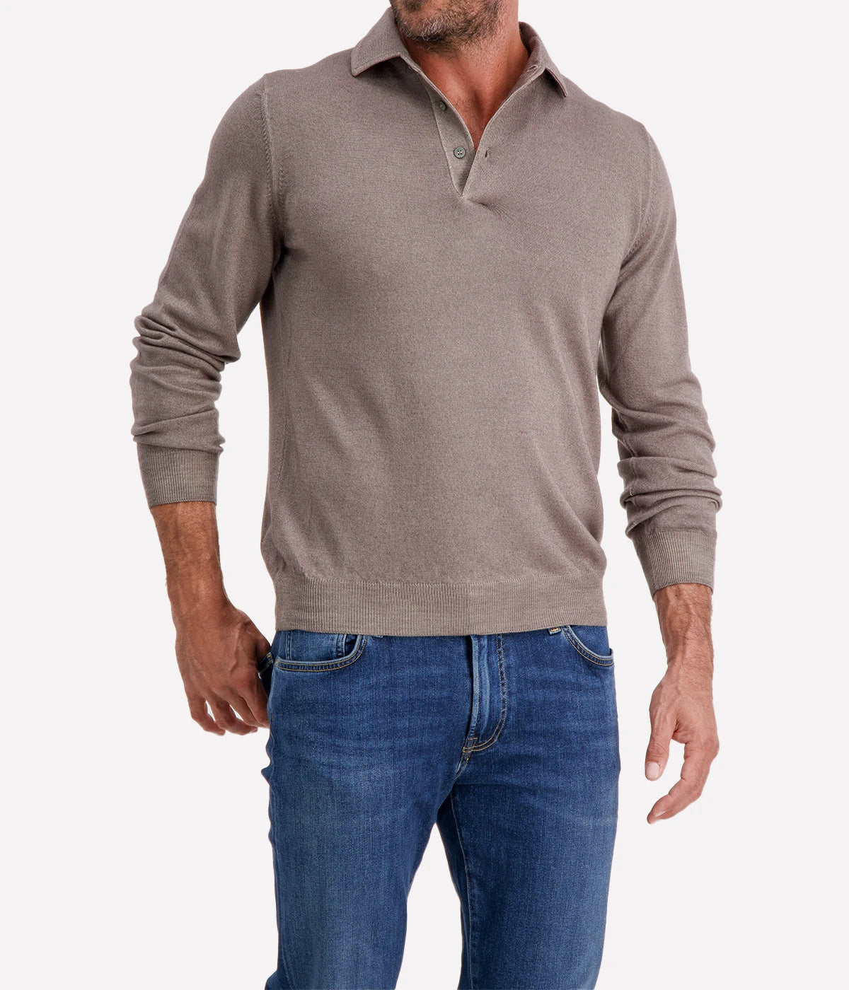 Long Sleeve Polo in ARMY