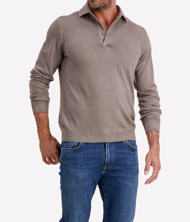 Long Sleeve Polo in ARMY