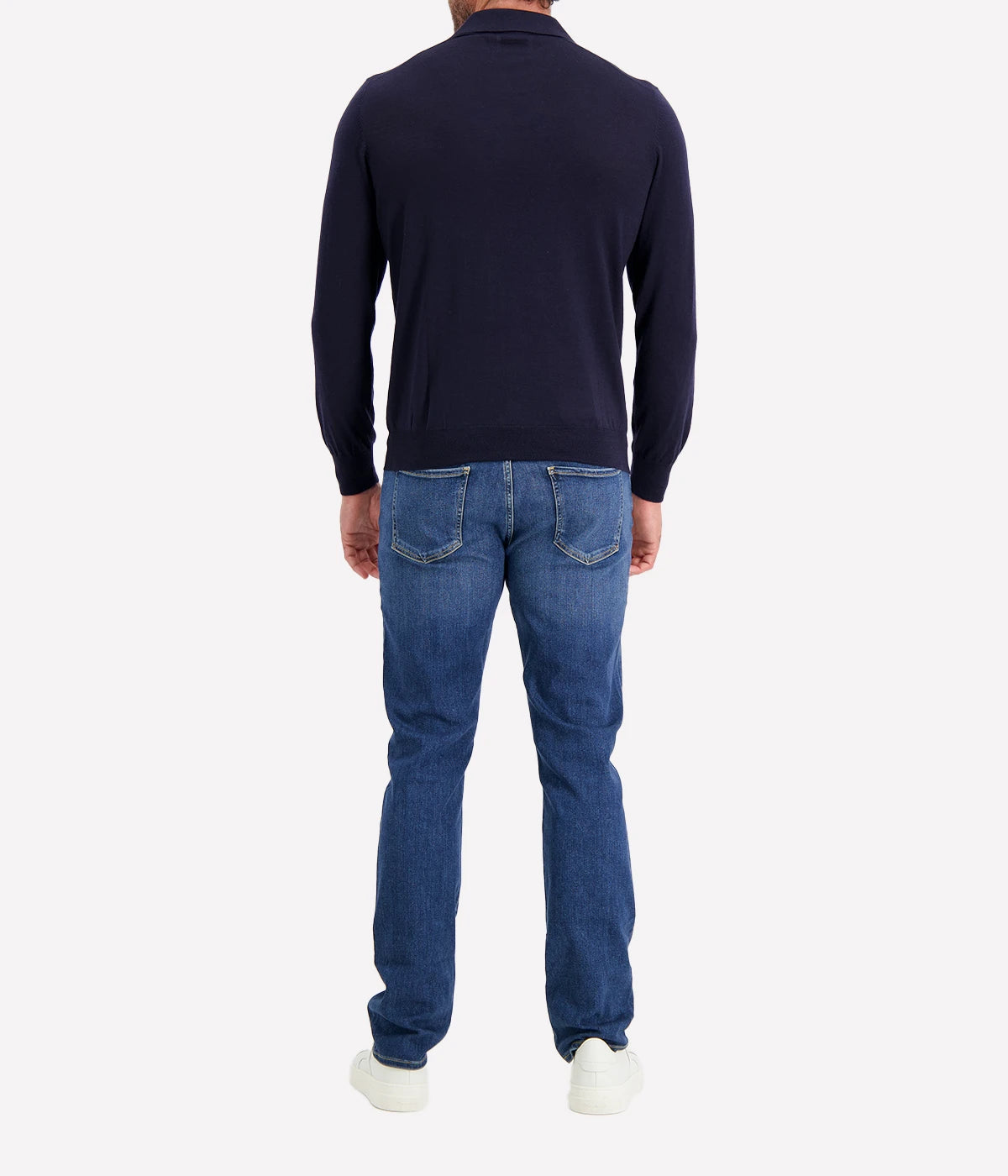 Long Sleeve Polo in NAVY