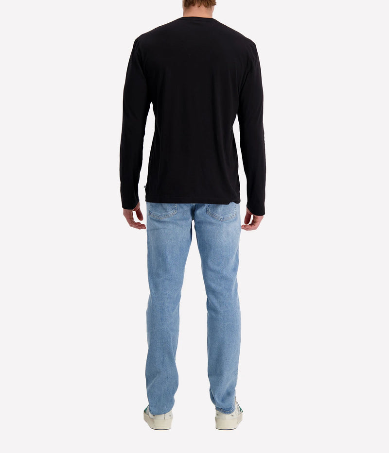 Long-sleeve crew neck shirt in ultra-soft 100% cotton, garment-dyed for a relaxed, lived-in feel. Classic fit with clean-finished hems, perfect for layering or wearing solo.