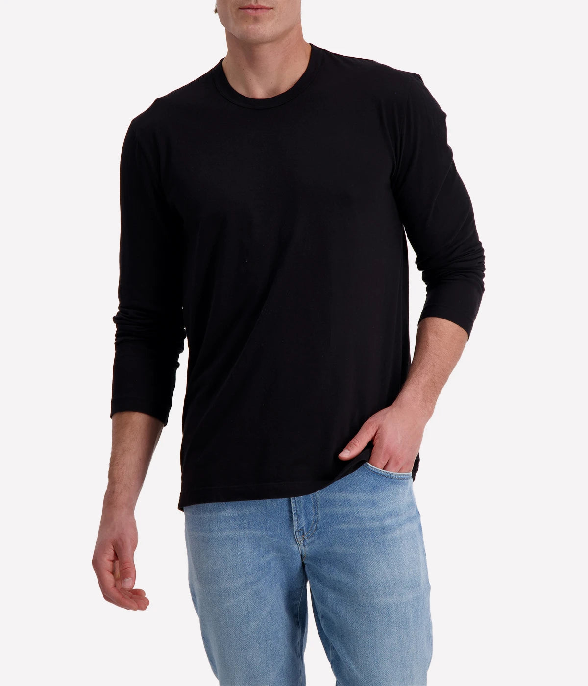 Long-sleeve crew neck shirt in ultra-soft 100% cotton, garment-dyed for a relaxed, lived-in feel. Classic fit with clean-finished hems, perfect for layering or wearing solo.