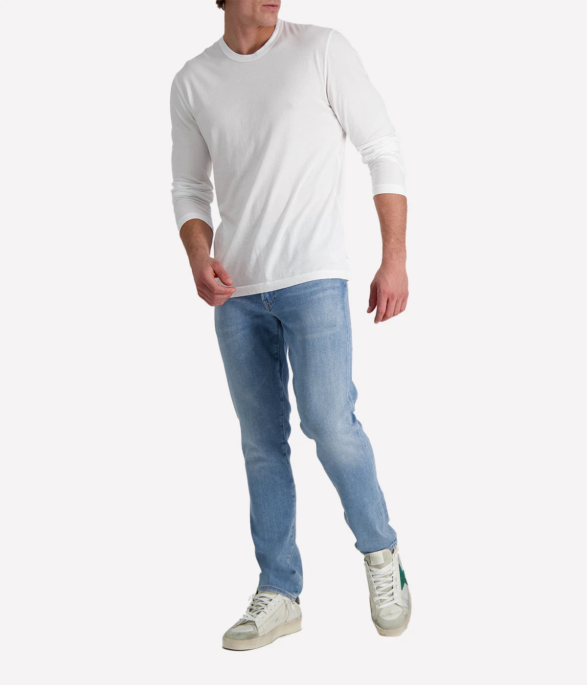 Long-sleeve crew neck shirt in ultra-soft 100% cotton, garment-dyed for a relaxed, lived-in feel. Classic fit with clean-finished hems, perfect for layering or wearing solo.