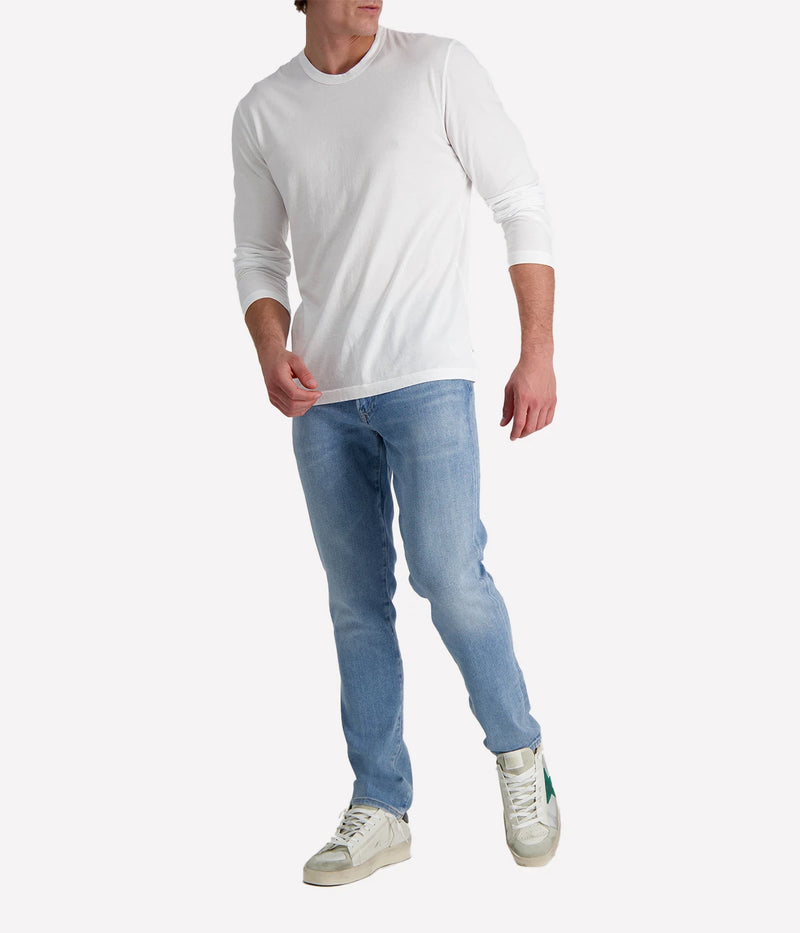 Long-sleeve crew neck shirt in ultra-soft 100% cotton, garment-dyed for a relaxed, lived-in feel. Classic fit with clean-finished hems, perfect for layering or wearing solo.