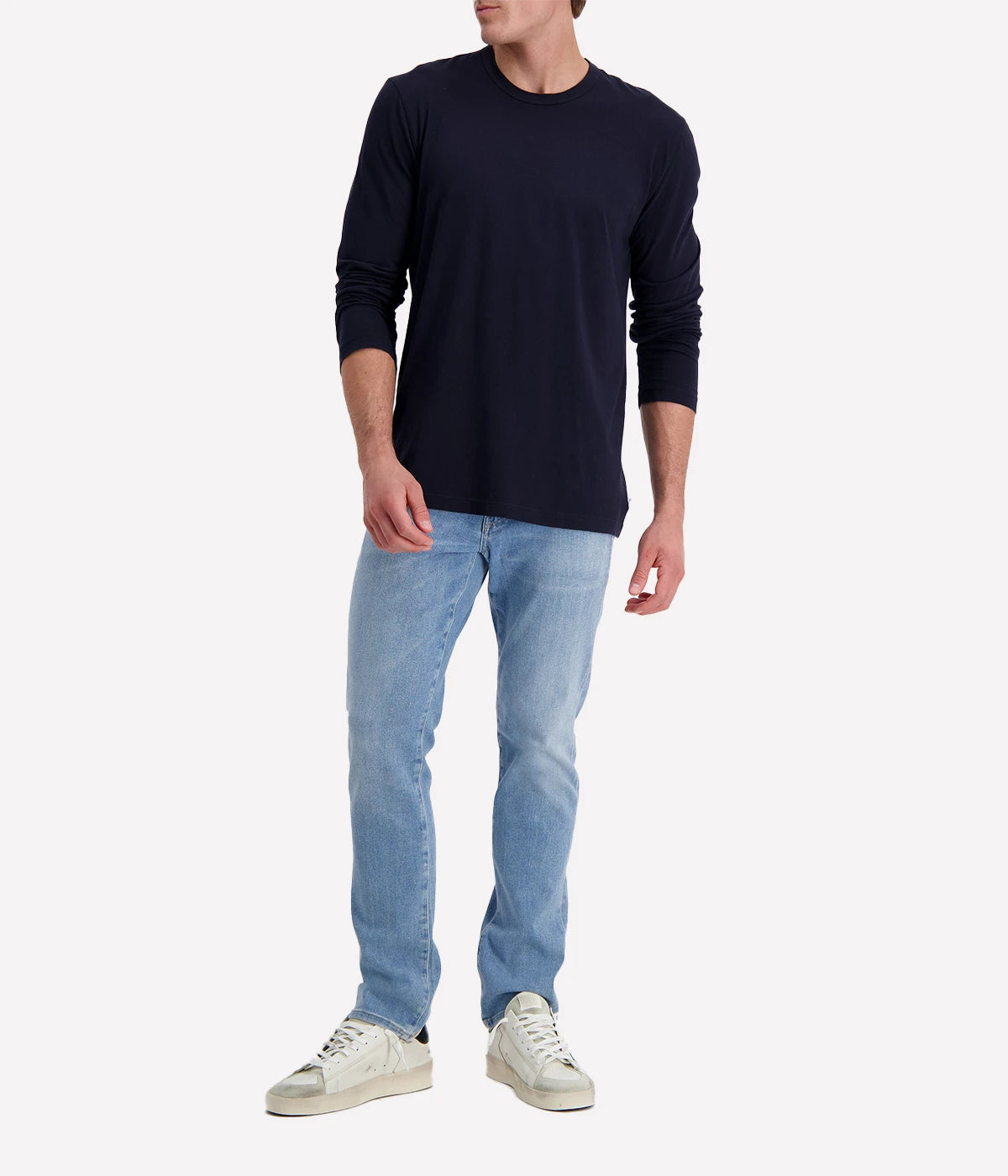 Long-sleeve crew neck shirt in ultra-soft 100% cotton, garment-dyed for a relaxed, lived-in feel. Classic fit with clean-finished hems, perfect for layering or wearing solo.