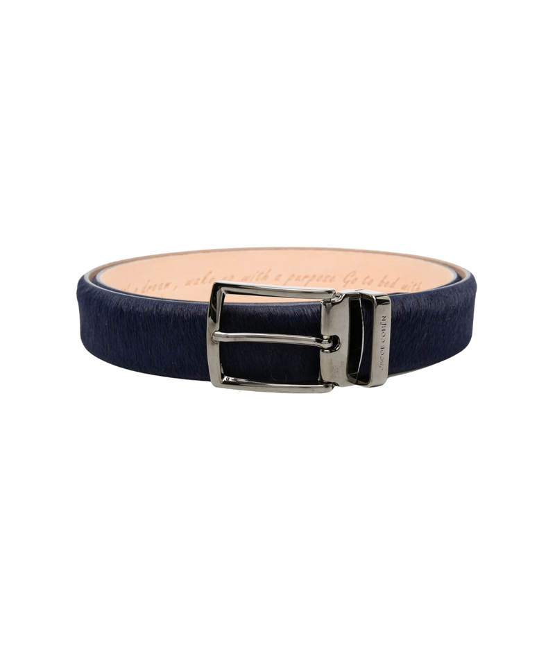 Leather Belt in Navy Blue