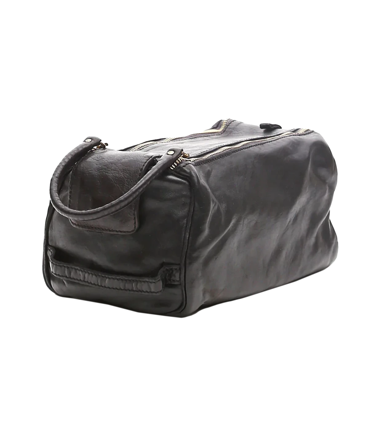 Leather Toiletries Bag in Black