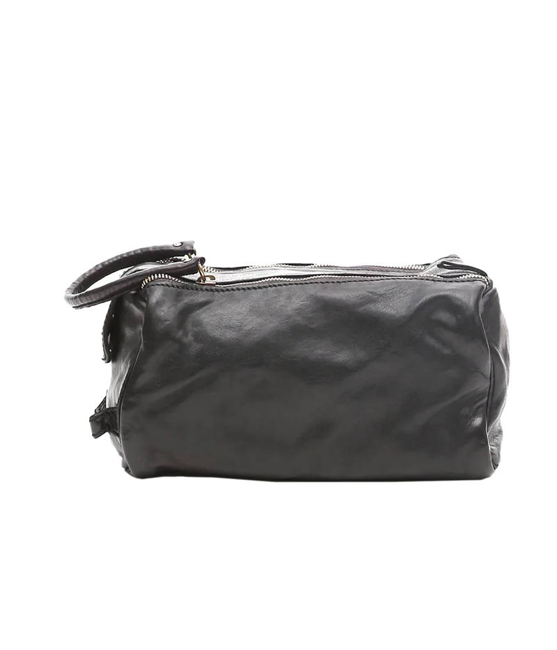 Leather Toiletries Bag in Black
