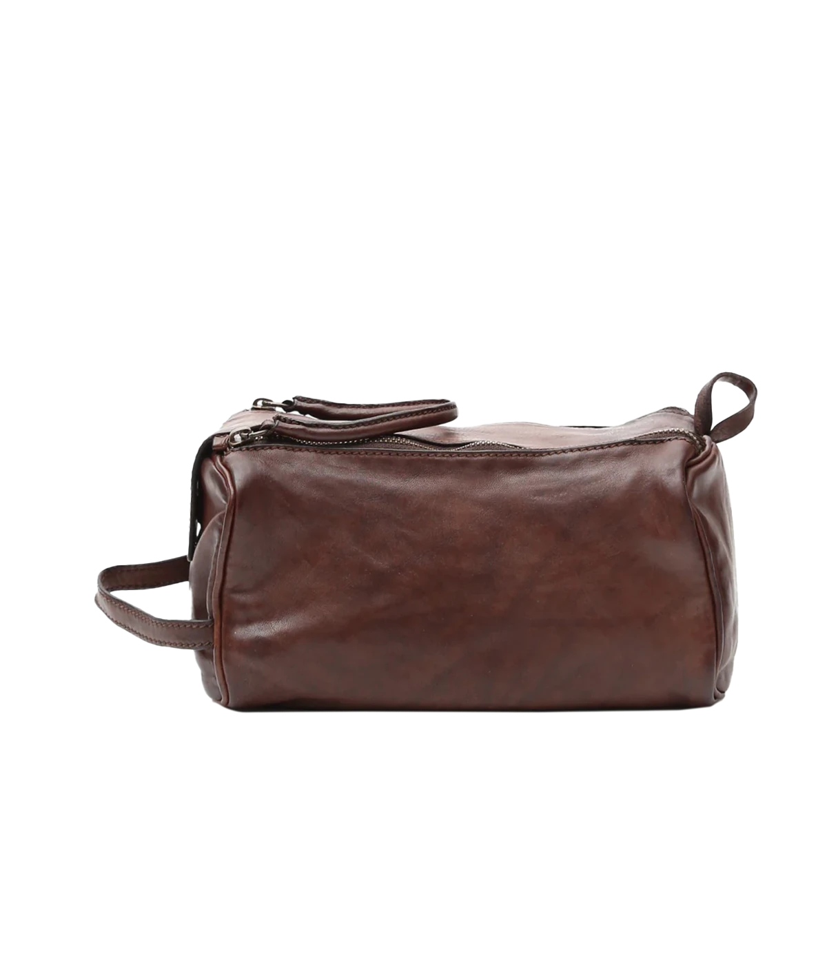 Leather Toiletries Bag in Brown