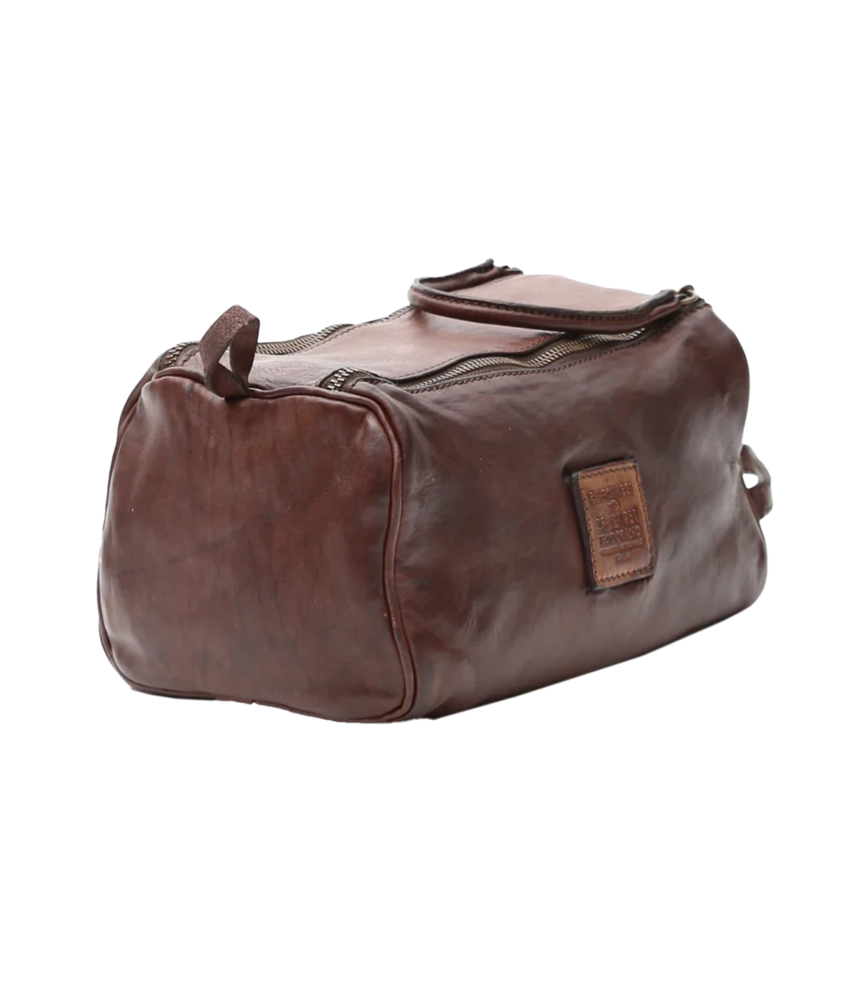 Leather Toiletries Bag in Brown