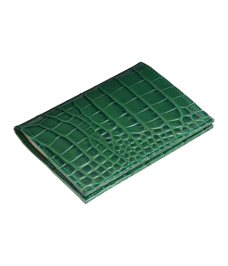 Leather Passport Case in Green