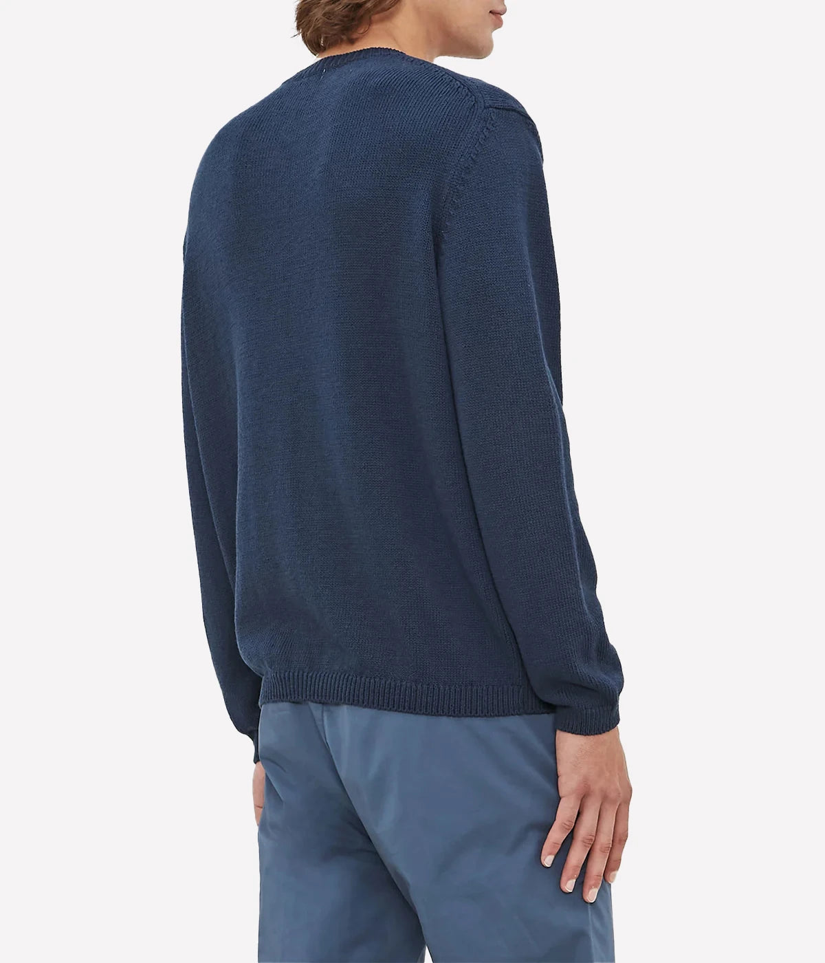 Soft cotton and Mulberry silk crew-neck sweater with a refined finish and lightweight feel.