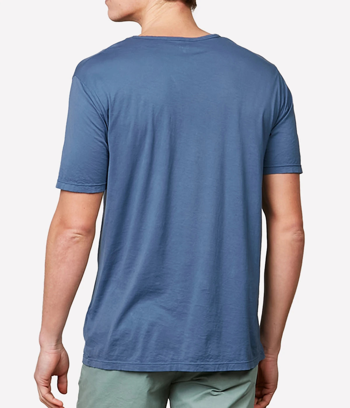 Light Crew Knitted T-Shirt in Light Blue