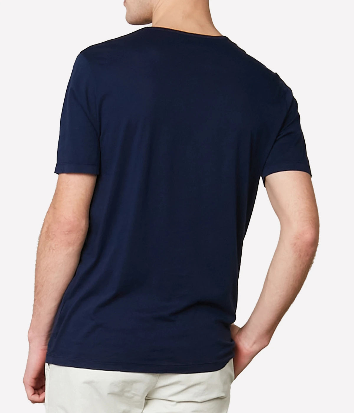 Light Crew Knitted T-Shirt in Navy