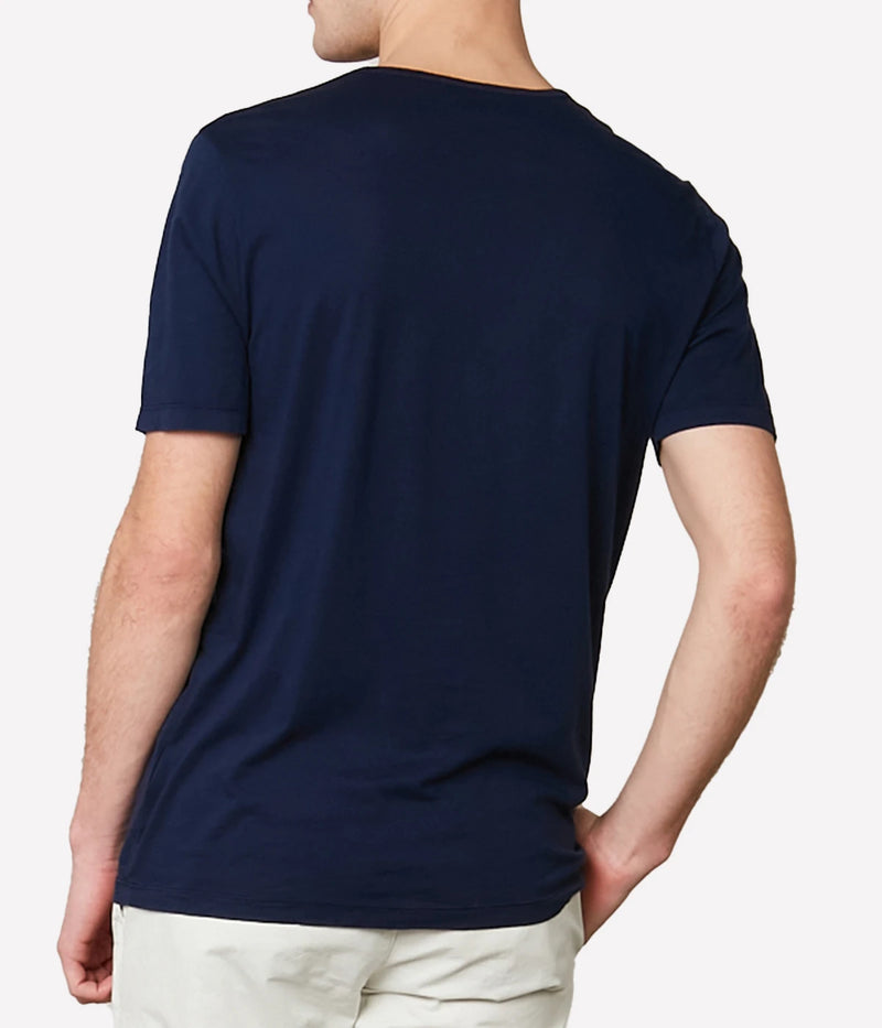 Light Crew Knitted T-Shirt in Navy