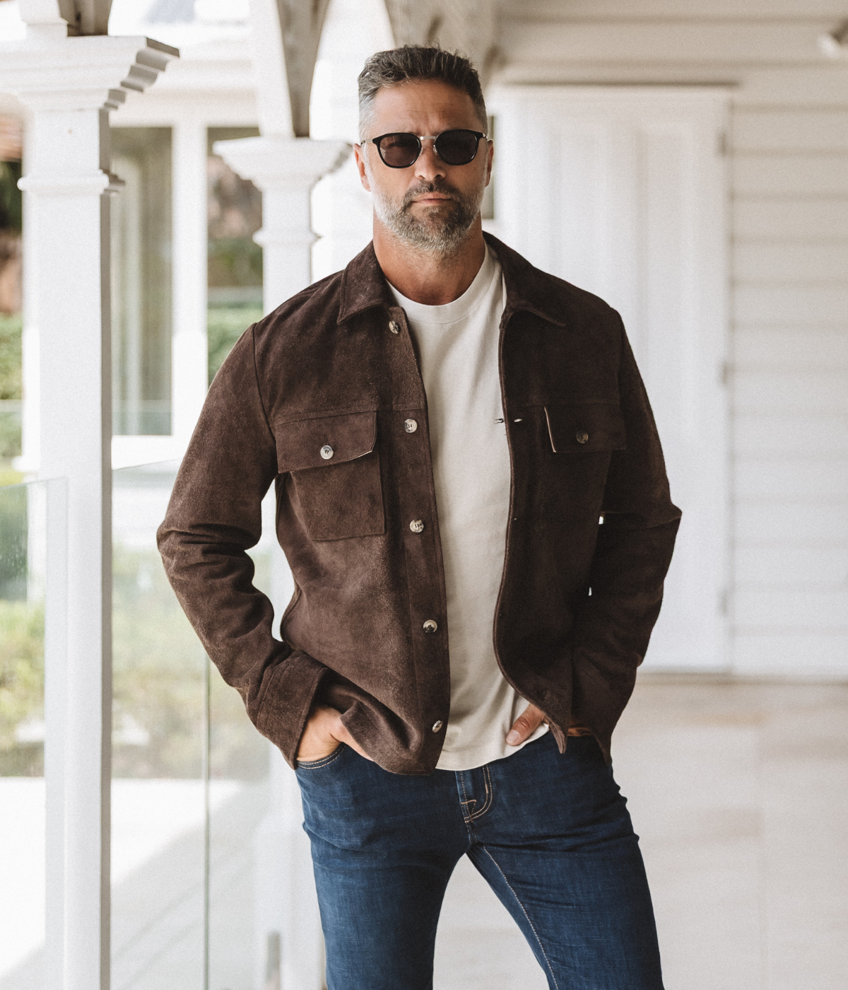 Light Jacket Leather Pelle Raw in Dark Chocolate