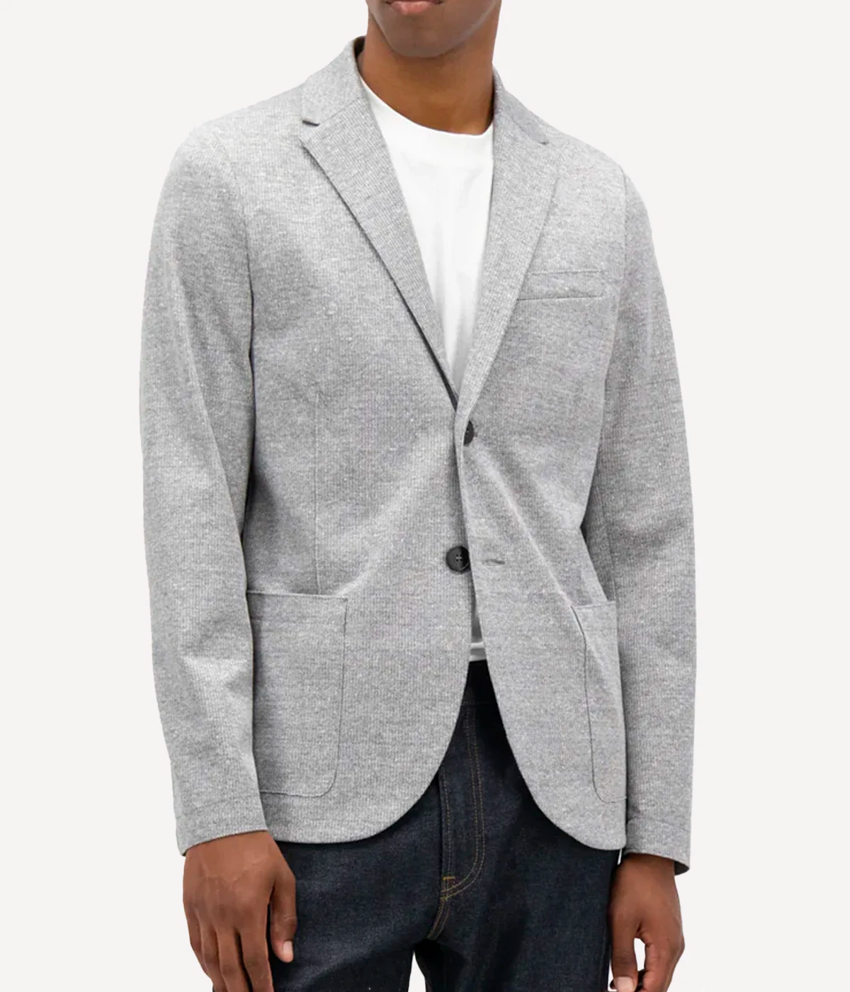 Harris Wharf Linen Blazer for men in a breathable linen blend with a classic 2-button design, perfect for smart-casual dressing